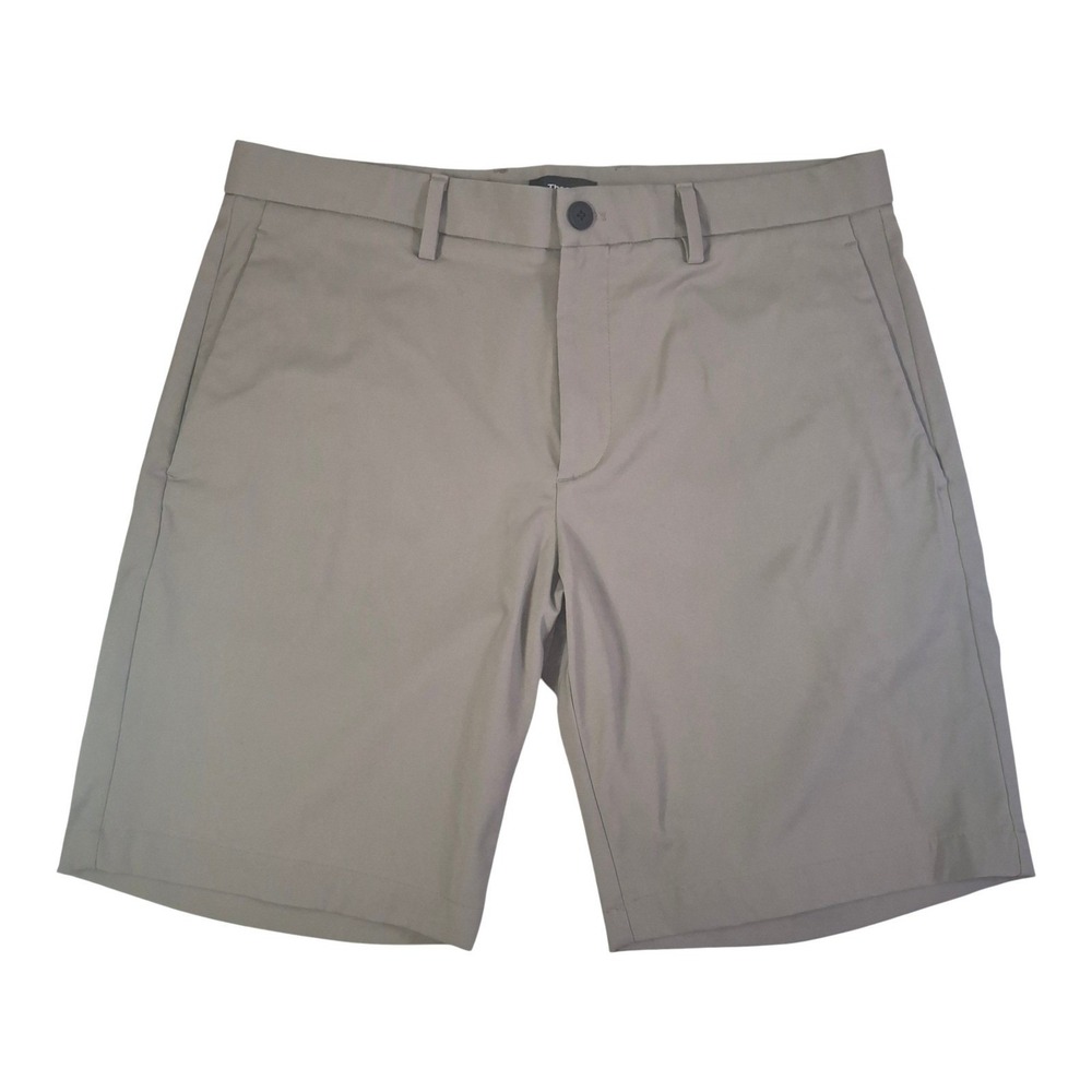 Theory Mens Zaine SW S Neoteric Grey Stretch Chino Shorts Size 33 9" Inseam
